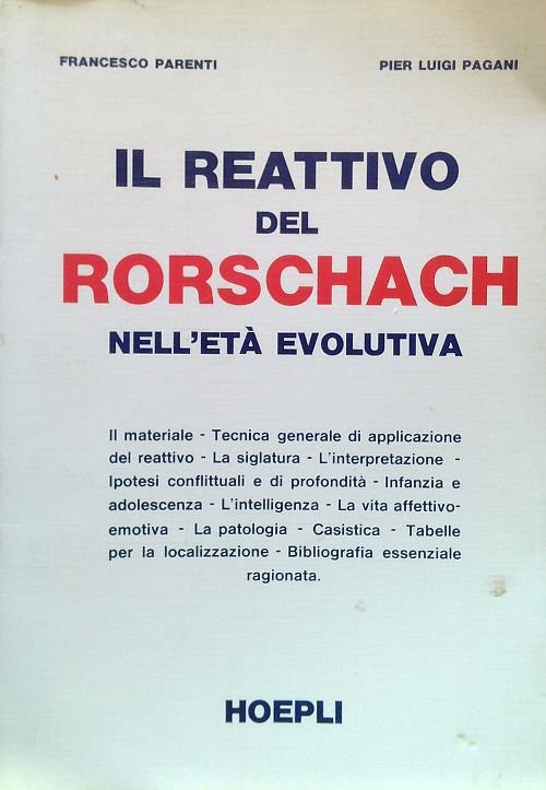 Copertina di Il reattivo del Rorschach nell' età evolutiva